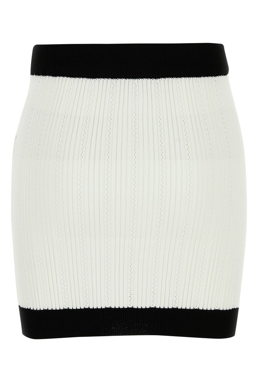 Balmain Minigonna in misto viscosa bianca, view 2