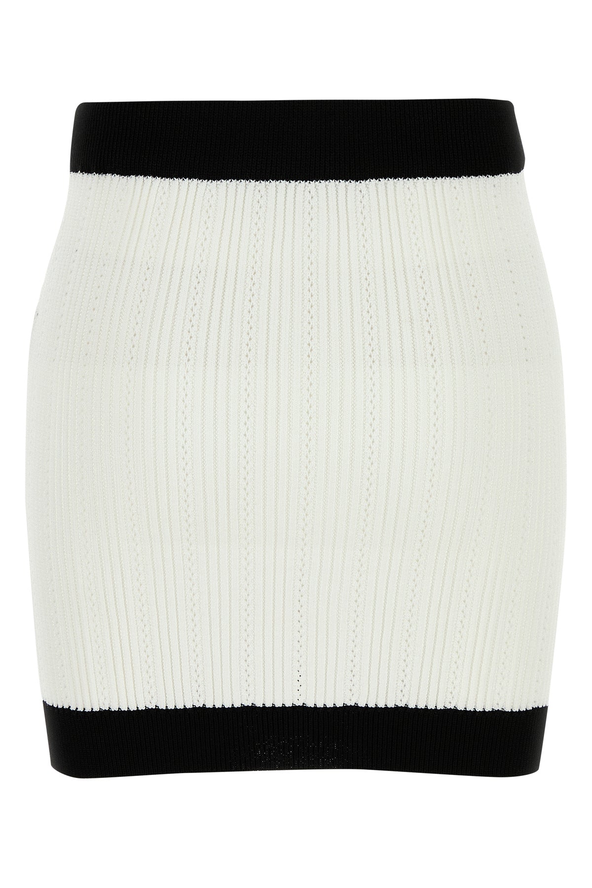 Balmain Minigonna in misto viscosa bianca, view 2