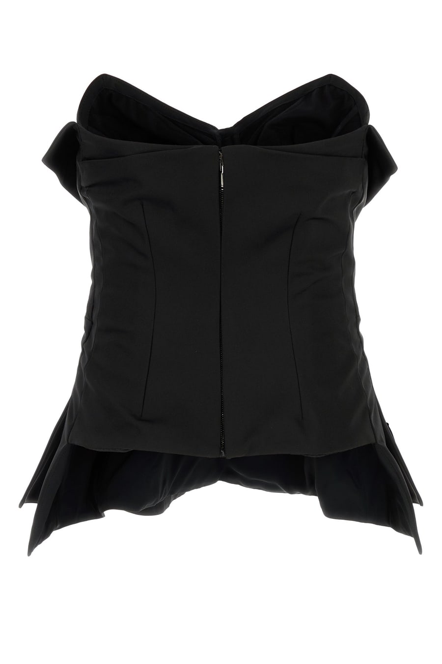 Alexander McQueen Top in raso nero, view 2
