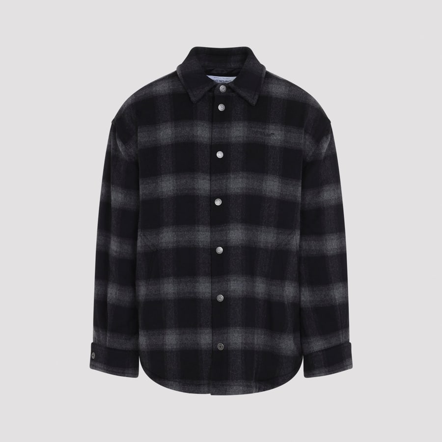 Off-White Off-White Flannel Wool Overshirt Padded Coat
