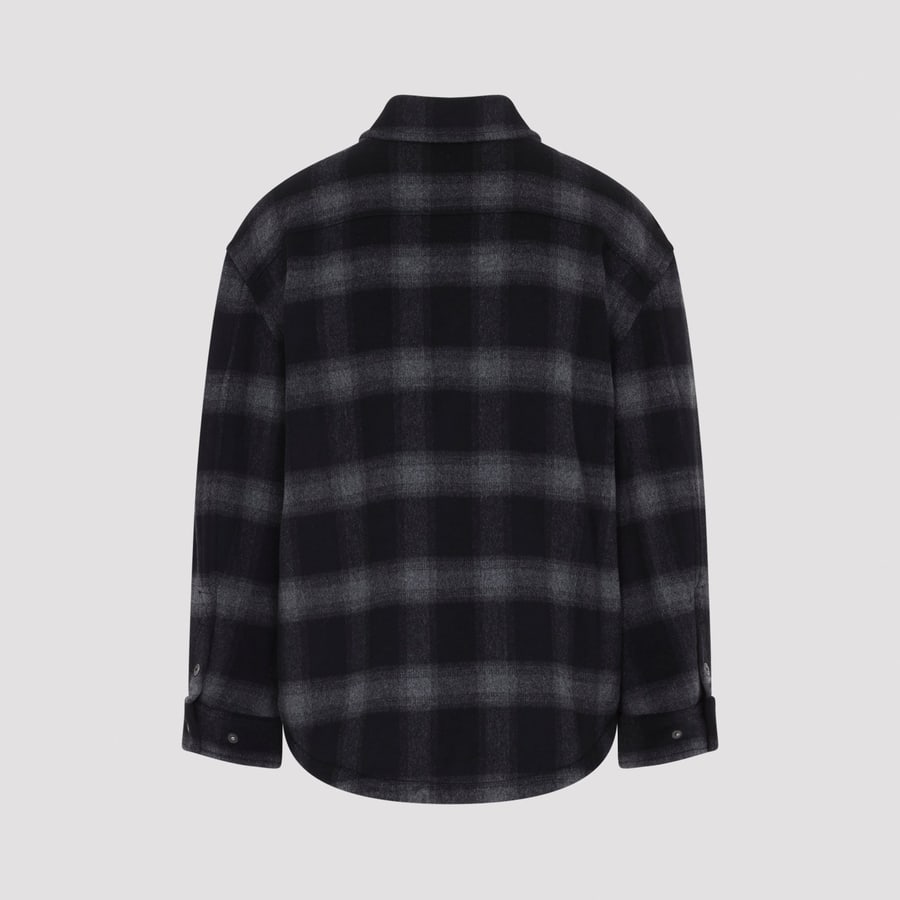 Off-White Off-White Flannel Wool Overshirt Padded Coat, view 4