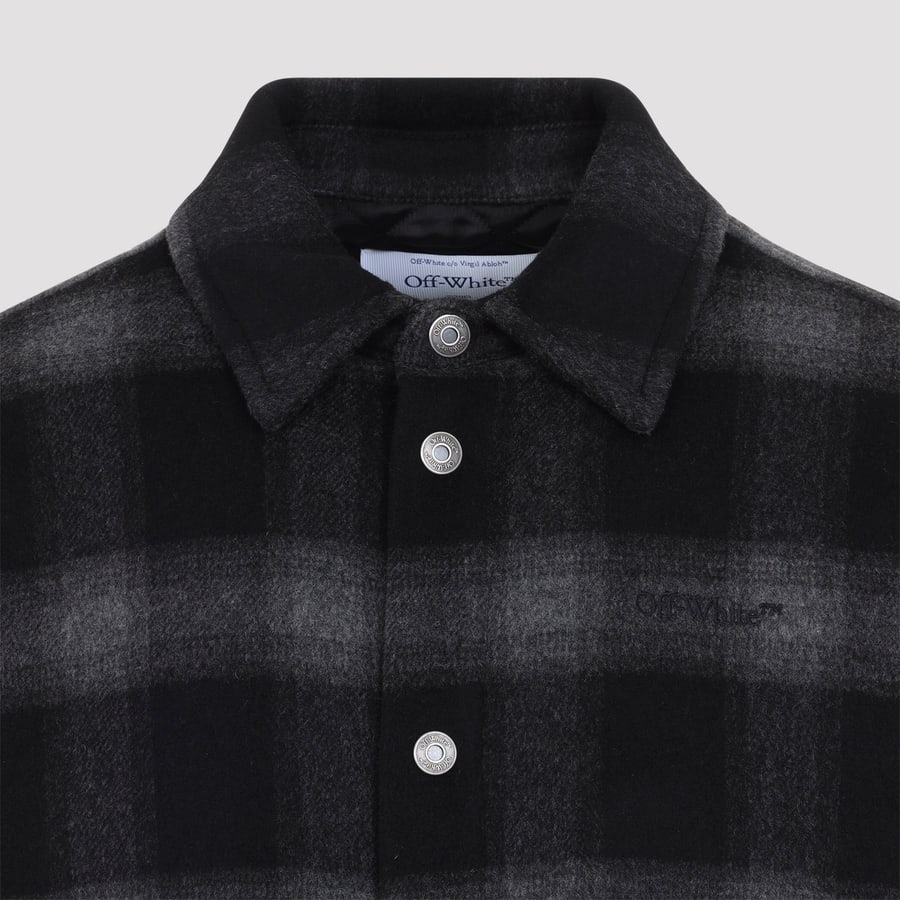 Off-White Off-White Flannel Wool Overshirt Padded Coat, view 6