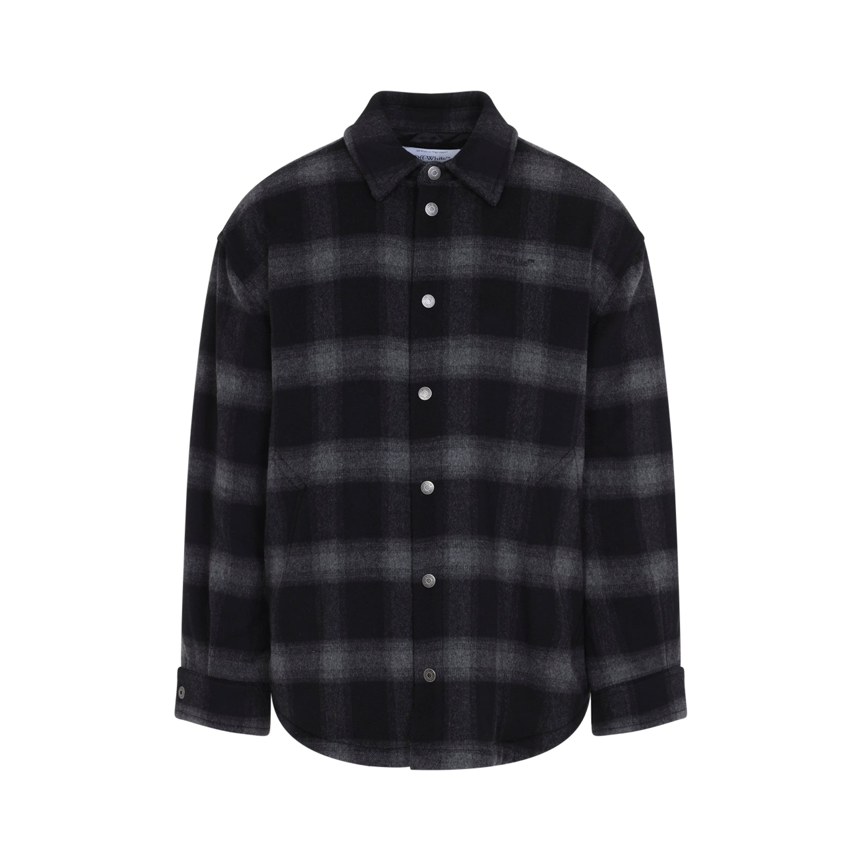Off-White Off-White Flannel Wool Overshirt Padded Coat, view 2
