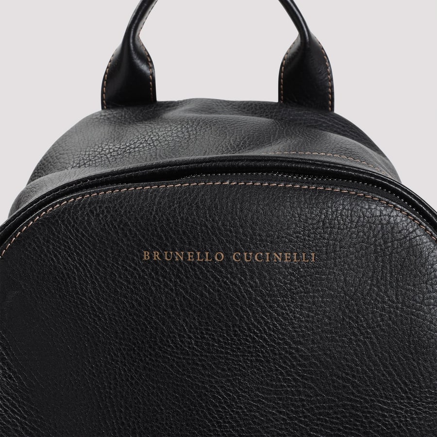 Brunello Cucinelli Brunello Cucinelli Grained Leather Backpack, view 7