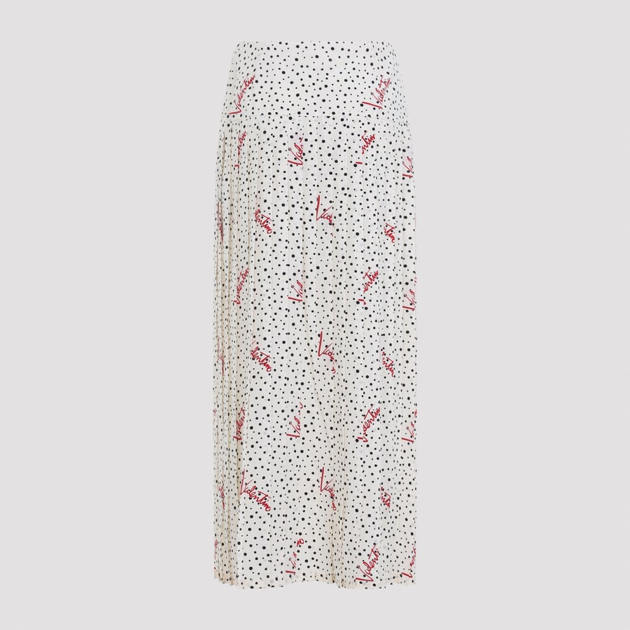 VALENTINO Valentino Plisse Bollicine Midi Skirt, view 4