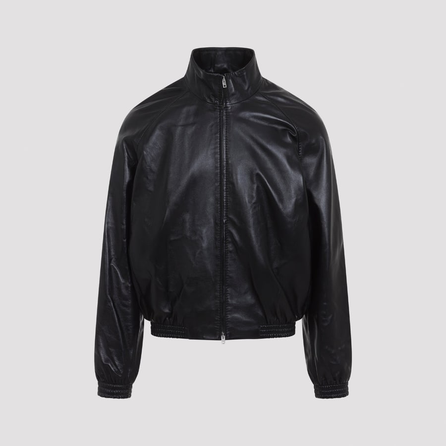 ACNE STUDIOS Acne Studios Leather Bomber Jacket, view 3