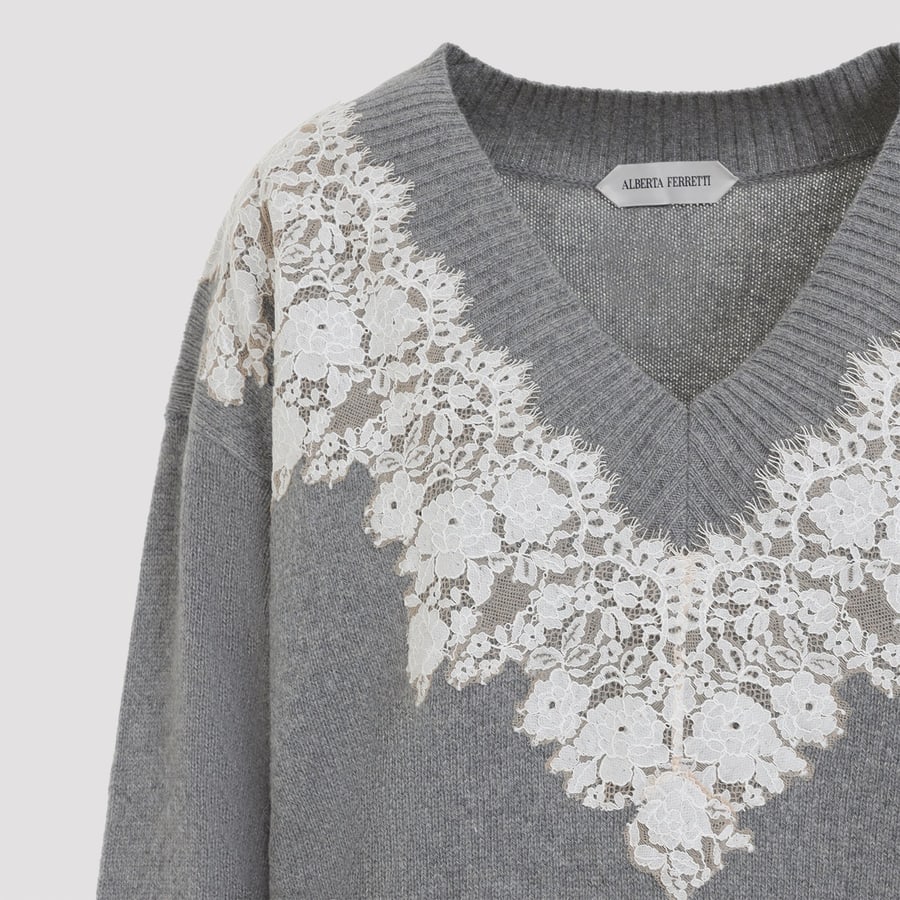 ALBERTA FERRETTI Alberta Ferretti V Neck Sweater, view 5