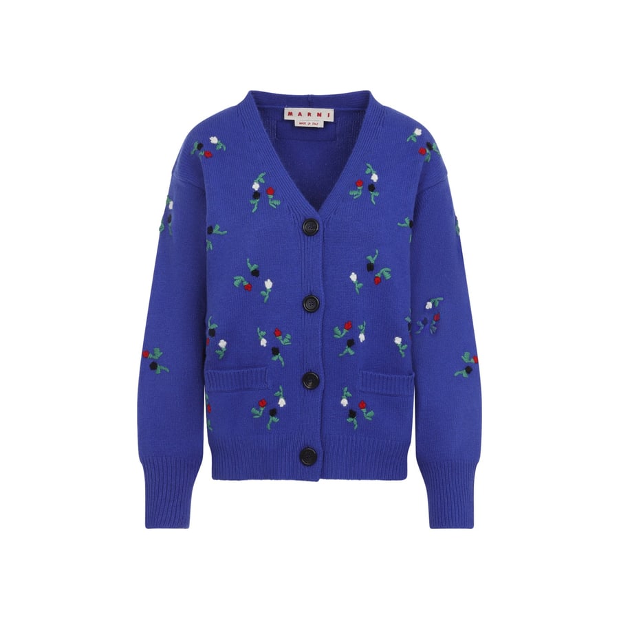 Marni Marni Embroidered Floral Cardigan, view 2