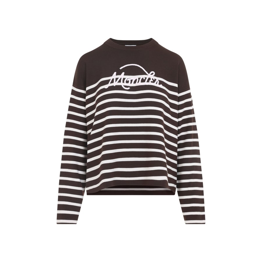 Moncler Moncler  Striped Logo Knit Sweater, view 2