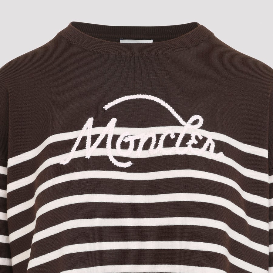 Moncler Moncler  Striped Logo Knit Sweater, view 5