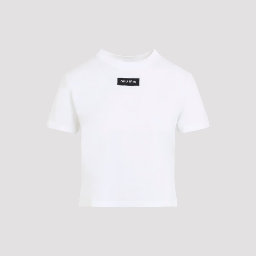 Miu Miu Miu Miu Logo Patch T-Shirt