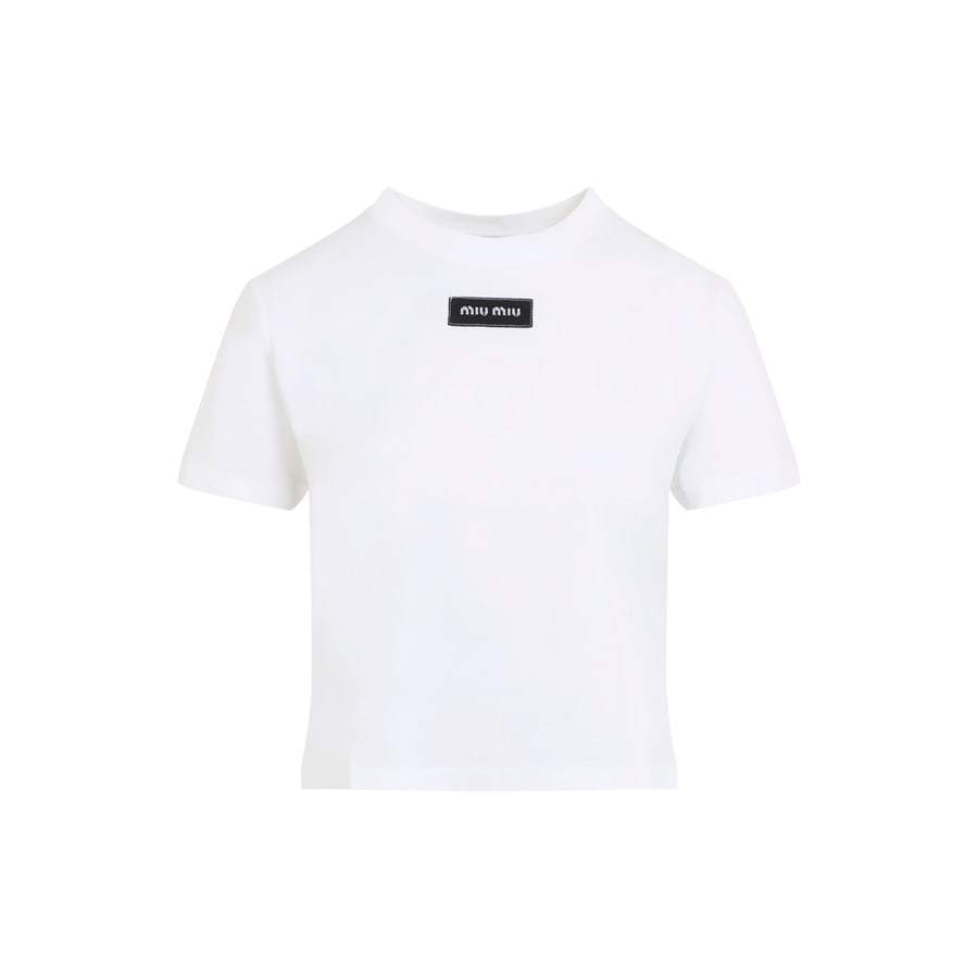Miu Miu Miu Miu Logo Patch T-Shirt, view 2