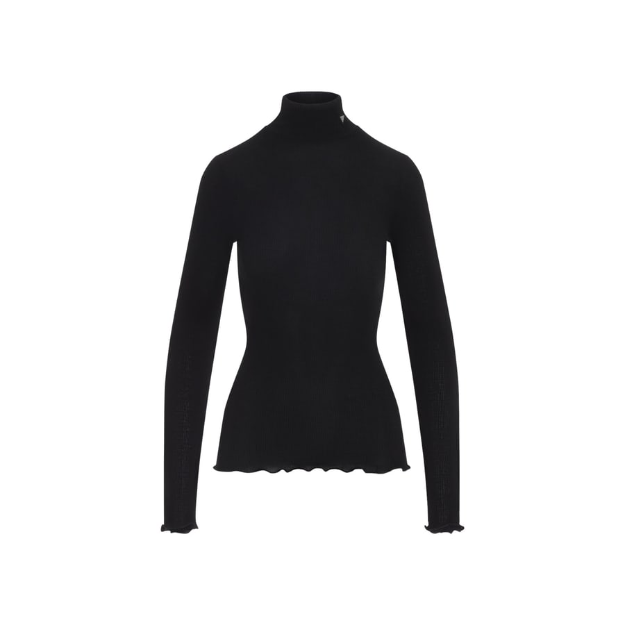 Prada Prada Ribbed Knit Turtleneck Top, view 2