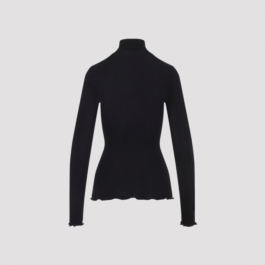 Prada Prada Ribbed Knit Turtleneck Top, view 4