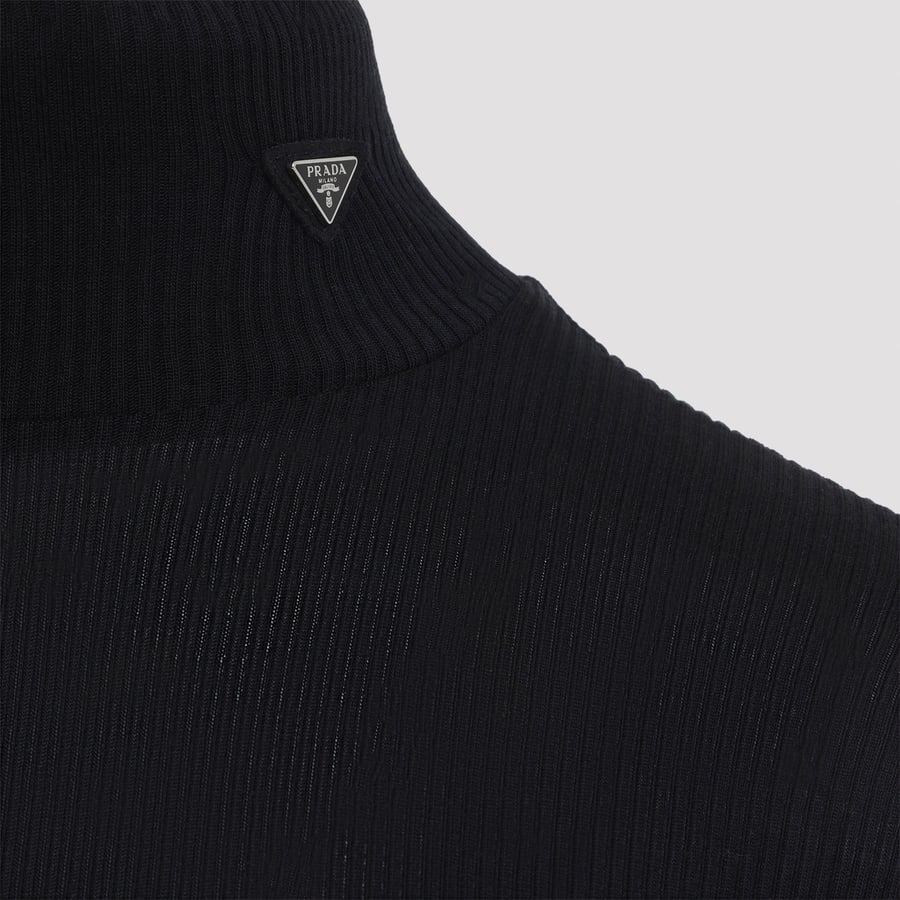Prada Prada Ribbed Knit Turtleneck Top, view 5