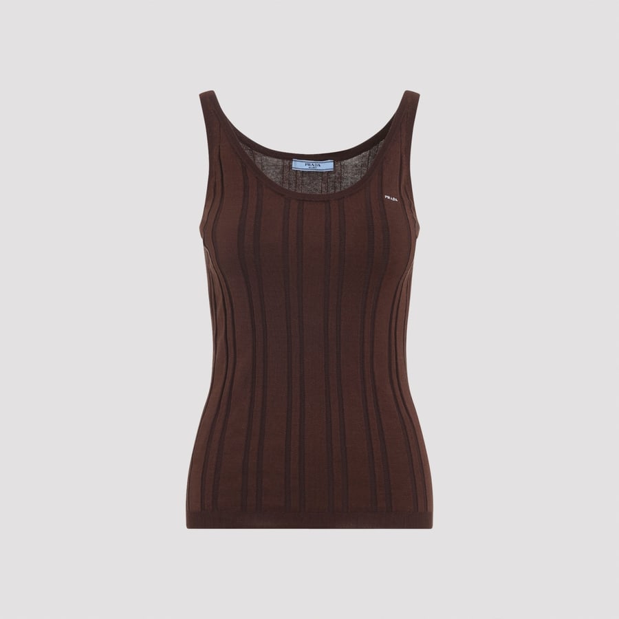 Prada Prada Ribbed Knit Tank Top