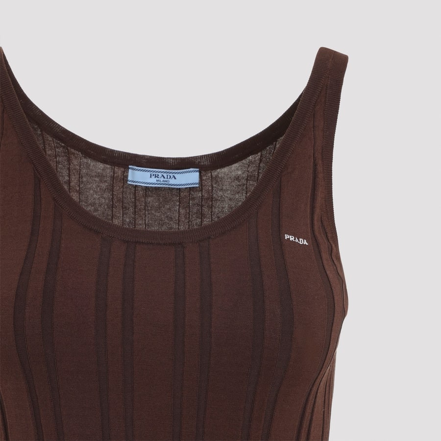 Prada Prada Ribbed Knit Tank Top, view 5
