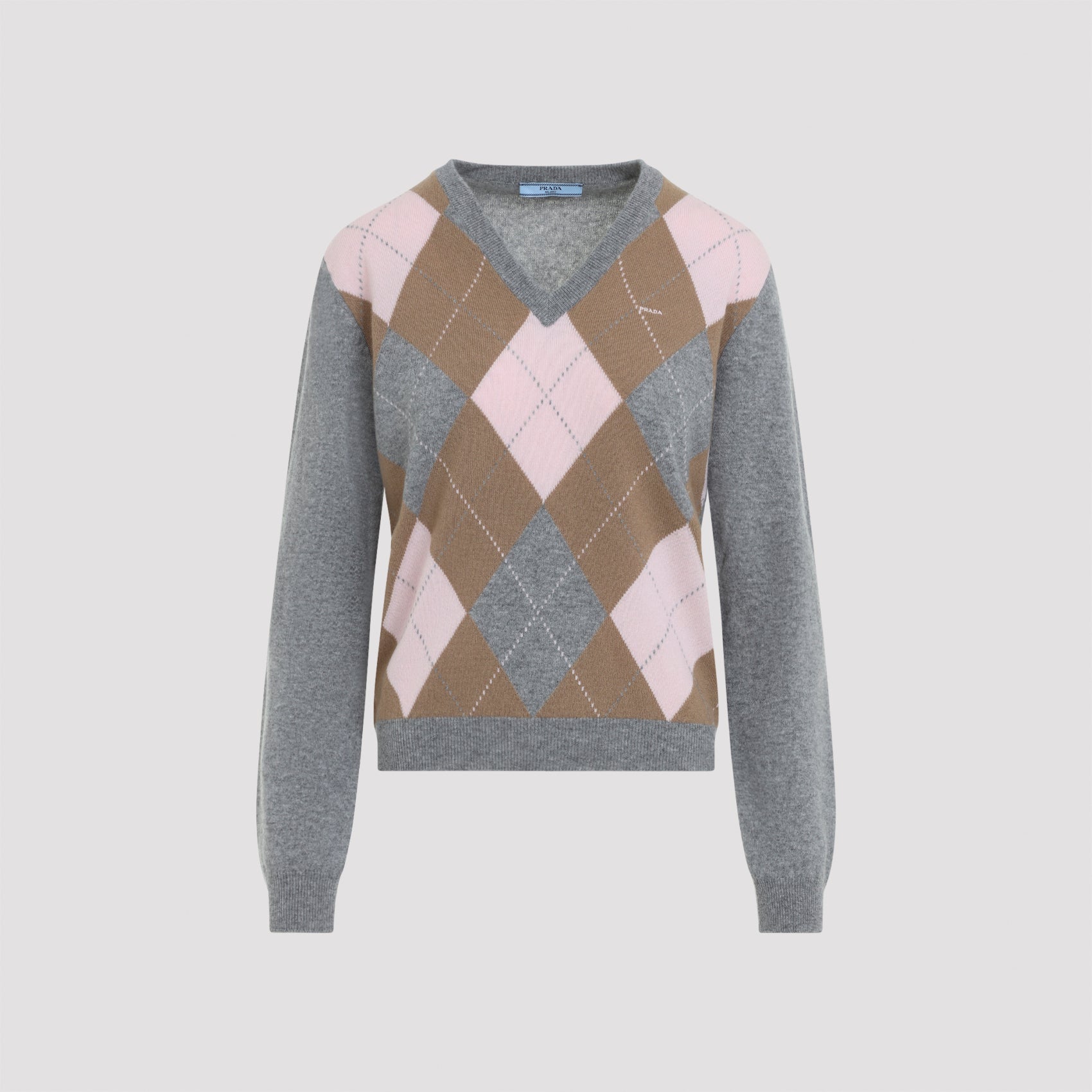 Prada Prada Argyle V-Neck Sweater