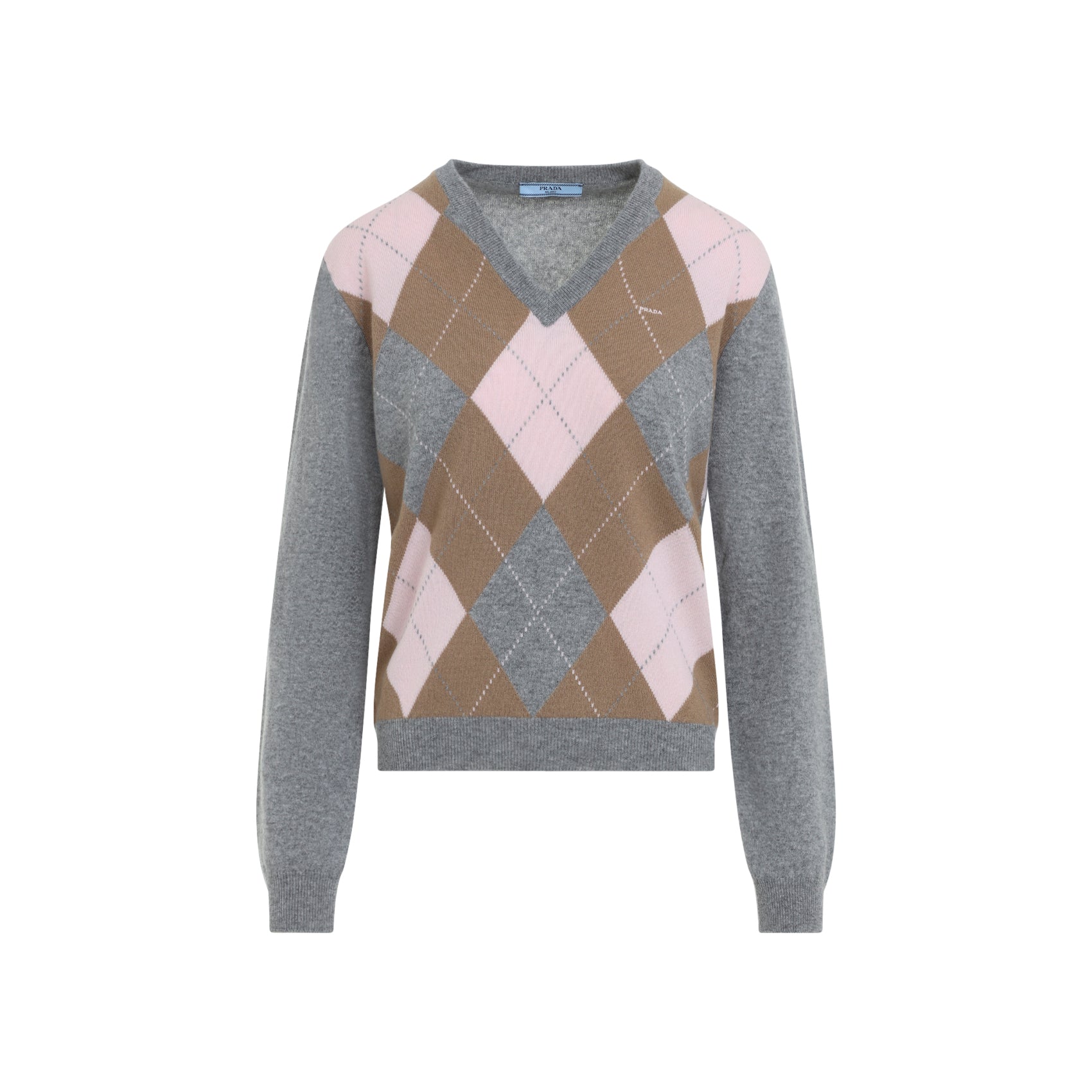 Prada Prada Argyle V-Neck Sweater, view 2