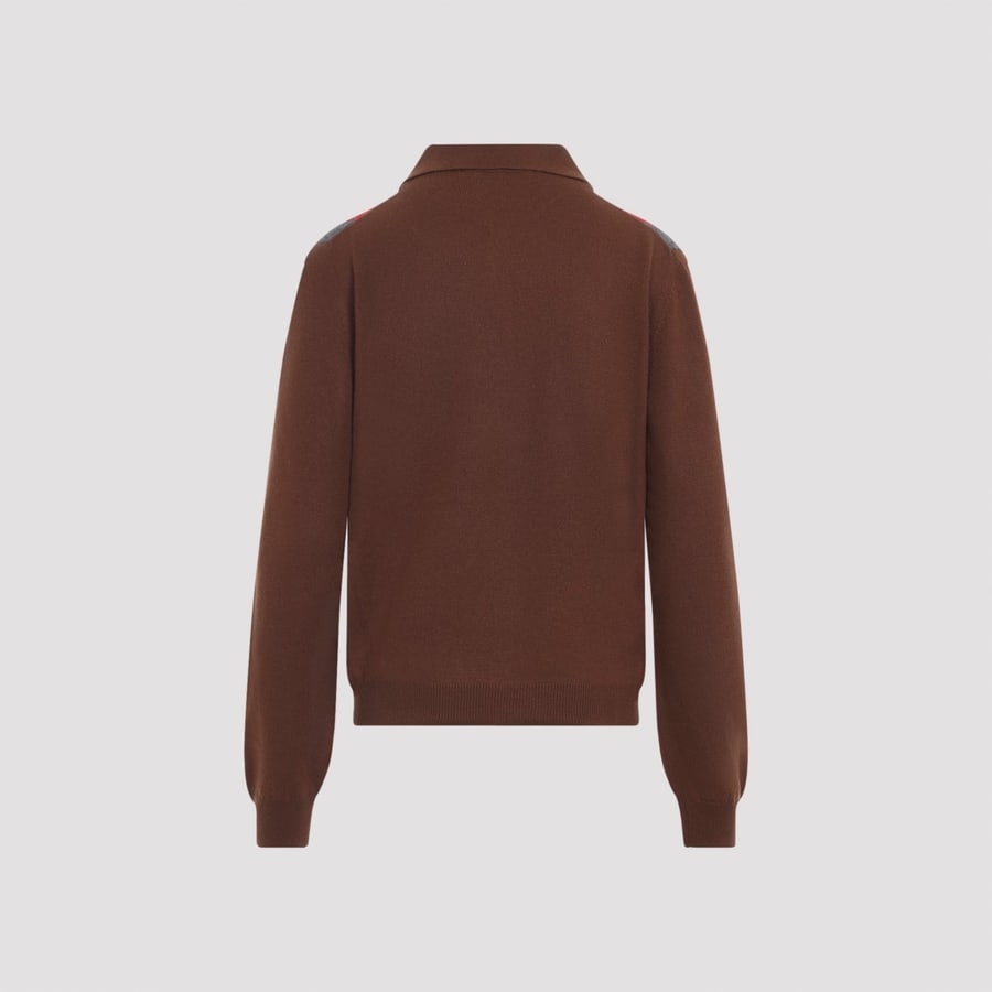 Prada Prada Argyle Knit Polo Sweater, view 4
