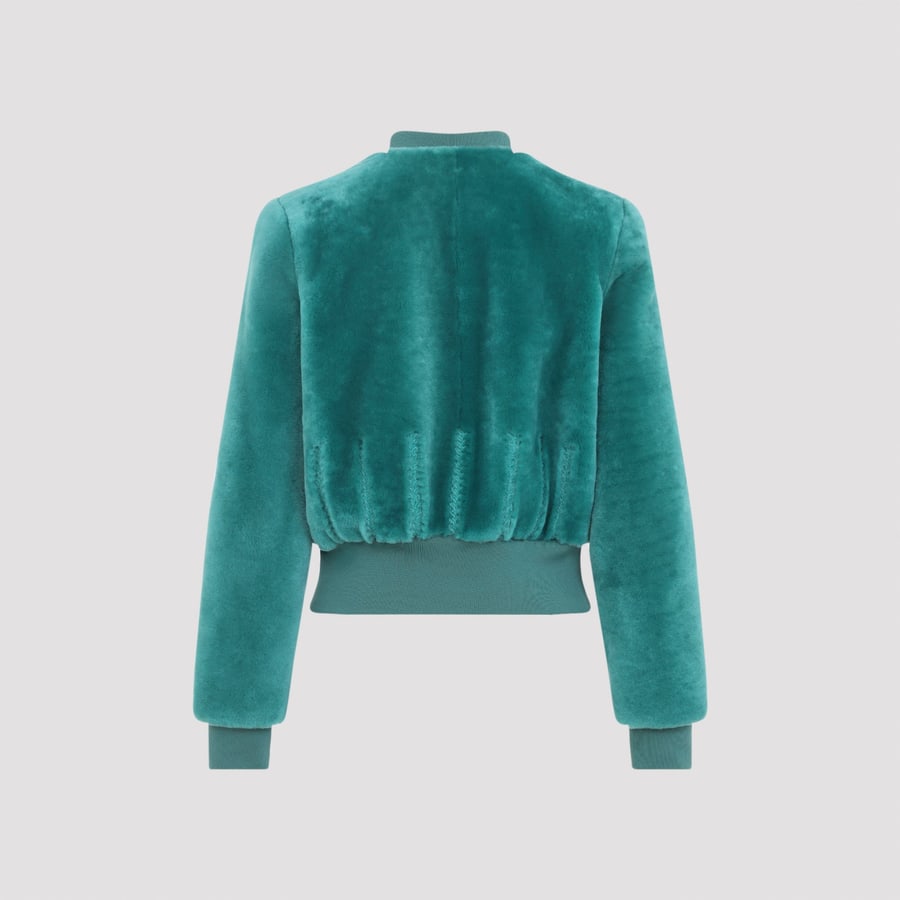 Alexander McQueen Alexander McQueen Cropped Shearling Bomber Jacket, view 4