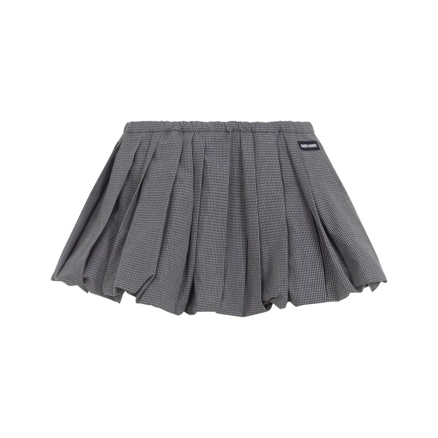 Miu Miu Miu Miu Plissé Check Mini Skirt, view 2