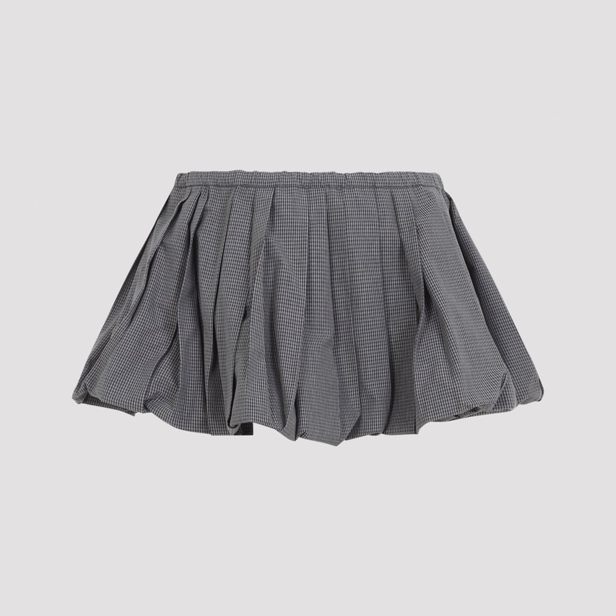 Miu Miu Miu Miu Plissé Check Mini Skirt, view 4