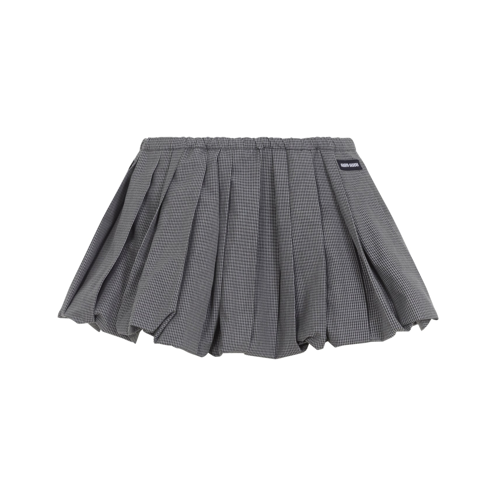Miu Miu Miu Miu Plissé Check Mini Skirt, view 2