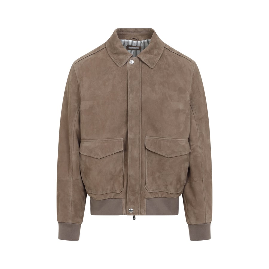 Brunello Cucinelli Brunello Cucinelli Leather Bomber Jacket, view 2