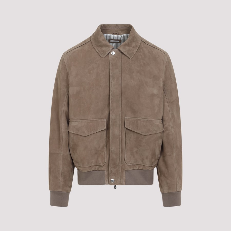 Brunello Cucinelli Brunello Cucinelli Leather Bomber Jacket, view 3