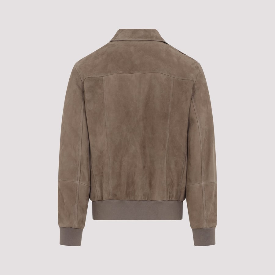 Brunello Cucinelli Brunello Cucinelli Leather Bomber Jacket, view 4