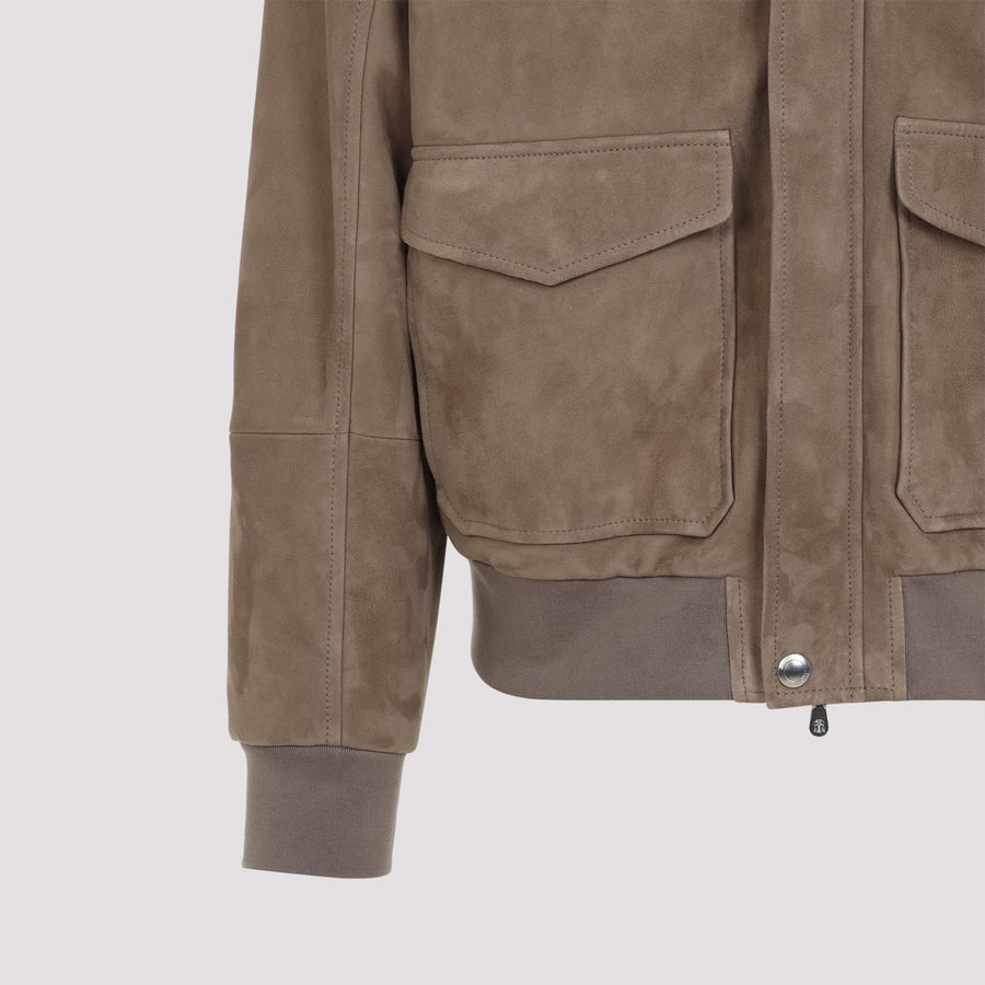 Brunello Cucinelli Brunello Cucinelli Leather Bomber Jacket, view 5