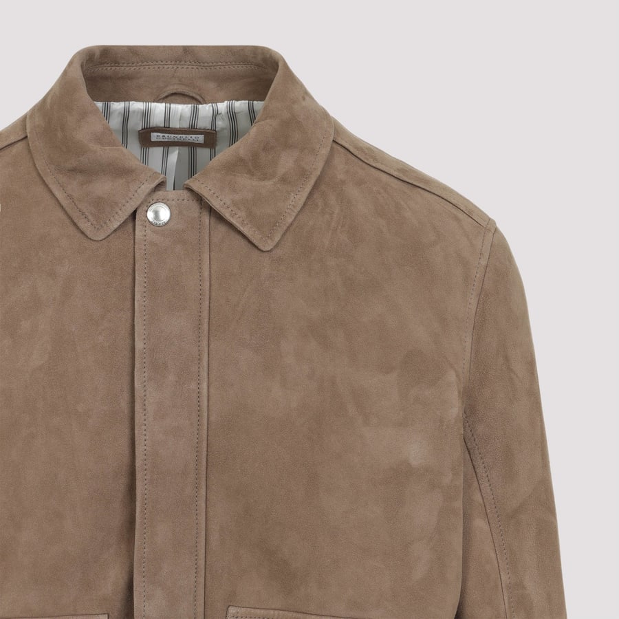 Brunello Cucinelli Brunello Cucinelli Leather Bomber Jacket, view 6