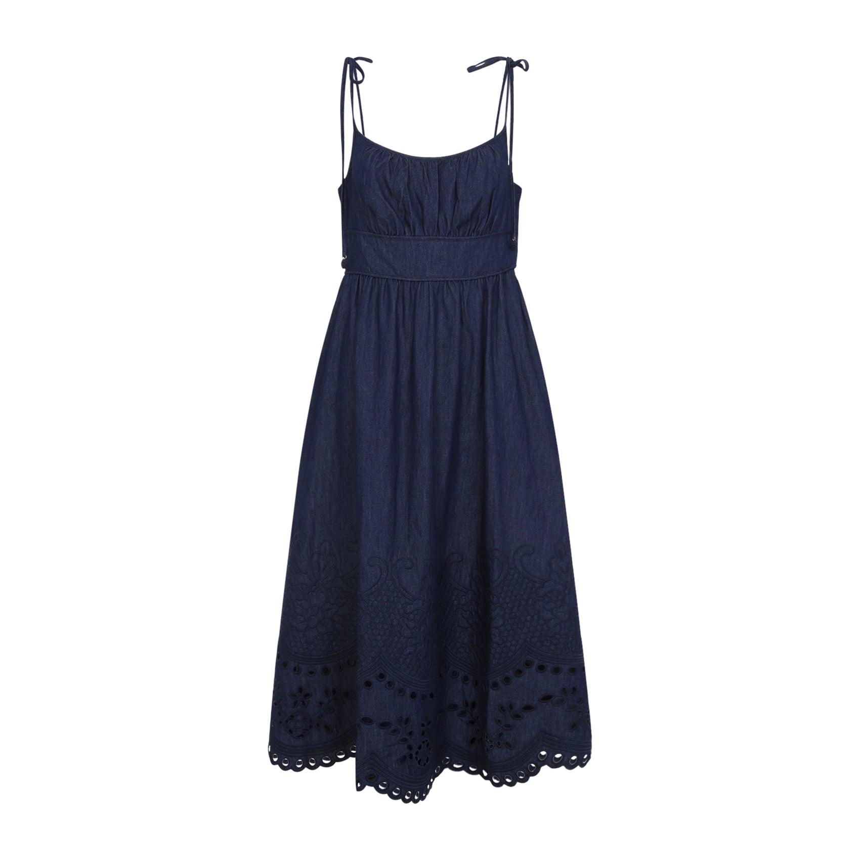 Zimmermann Zimmerman Mahon Broderie Denim Midi Dress, view 2