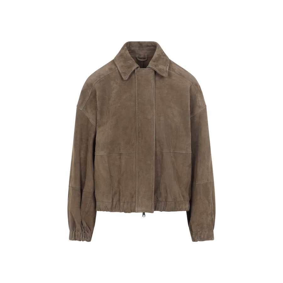 Brunello Cucinelli Brunello Cucinelli Suede Leather Jacket, view 2