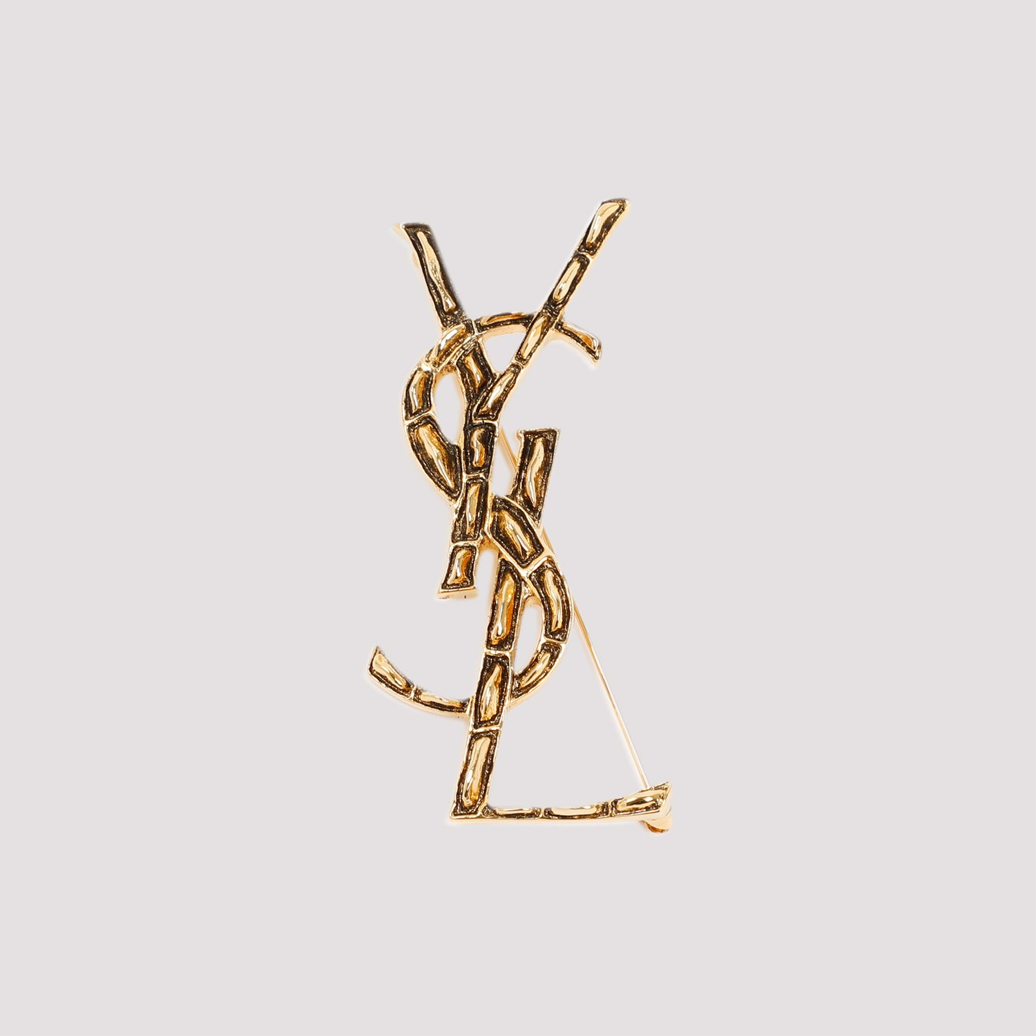 Saint Laurent Opyum Textured Coco Brooch