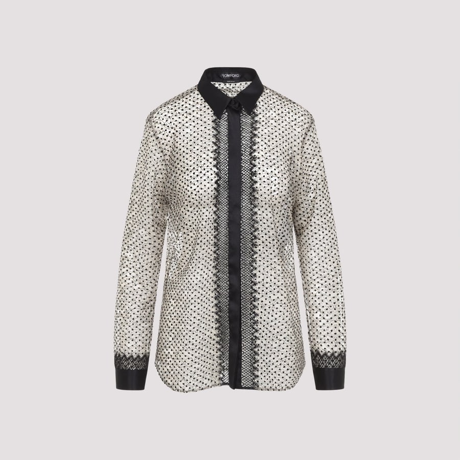 Tom Ford Tom Ford Flock Polka Dot Shirt, view 3