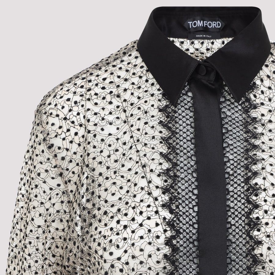 Tom Ford Tom Ford Flock Polka Dot Shirt, view 6