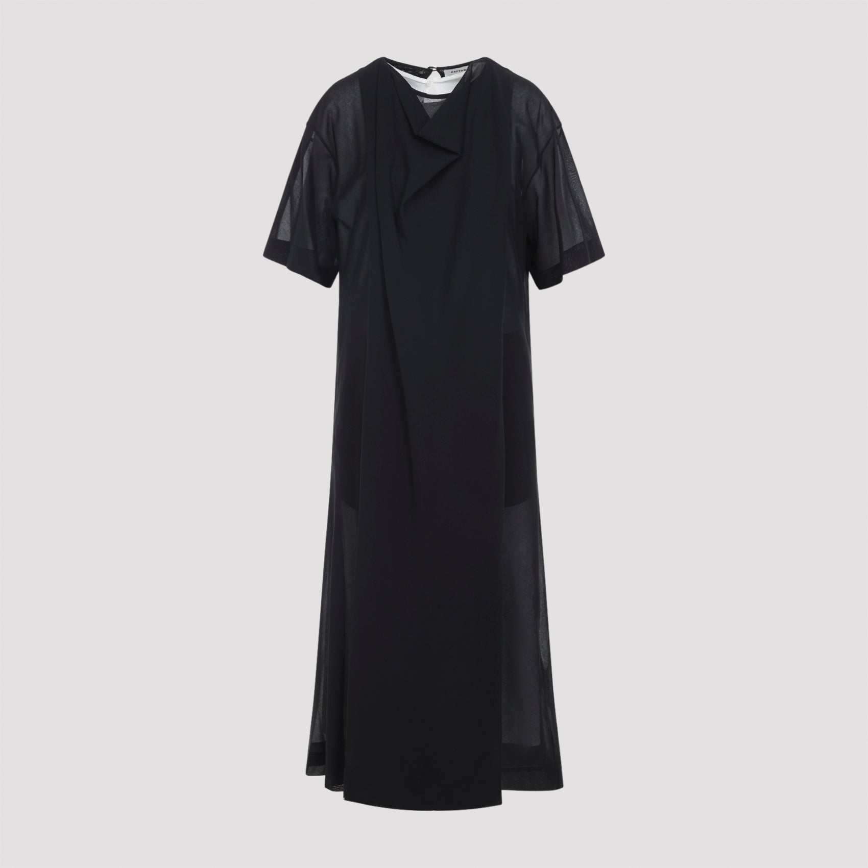 CARVEN Carven Sheer Draped Midi Dress