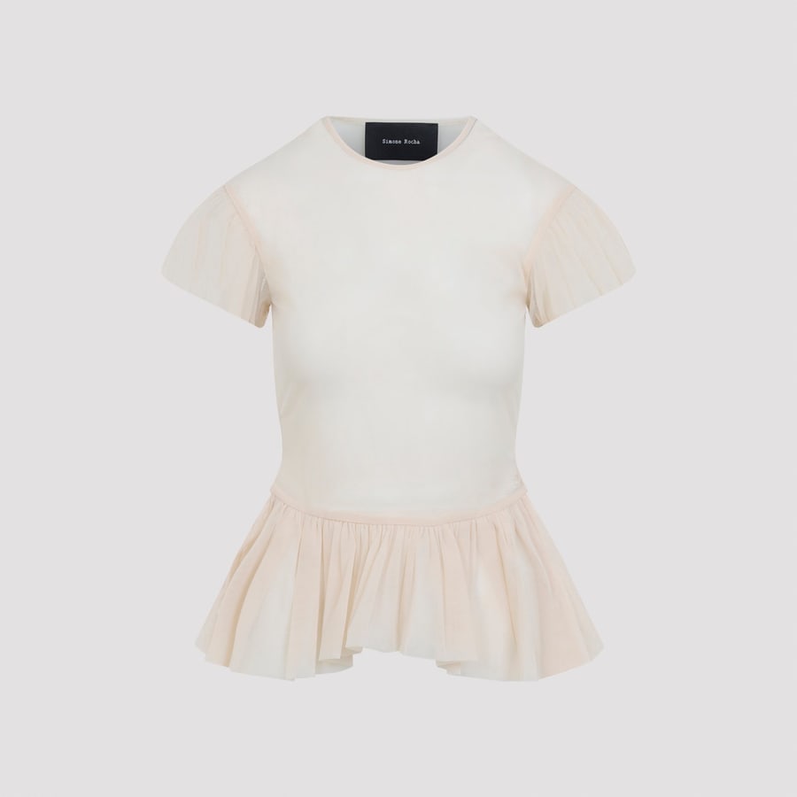 SIMONE ROCHA Simone Rocha Sheer Ballet Peplum Top