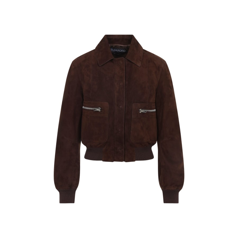 Tom Ford Tom Ford Lamb Suede Bomber Jacket, view 2