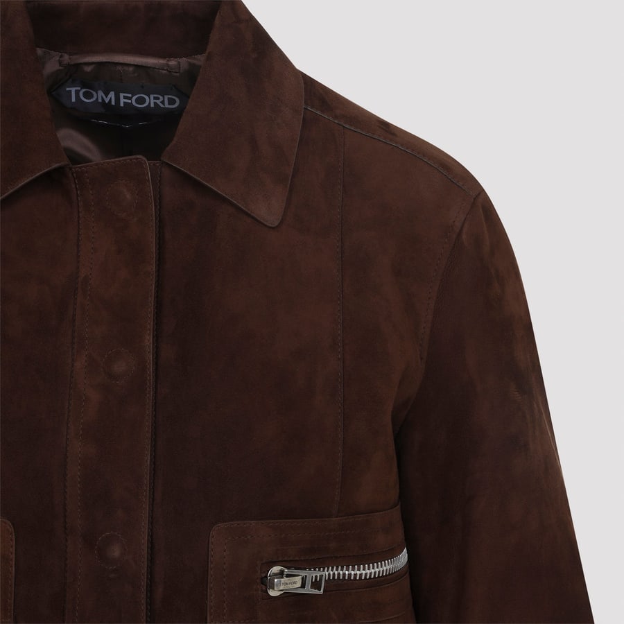 Tom Ford Tom Ford Lamb Suede Bomber Jacket, view 5
