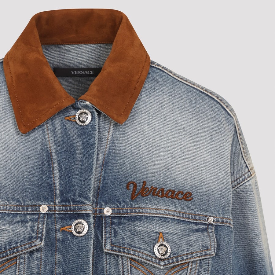 Versace Versace Denim Stone Wash Blouson, view 5