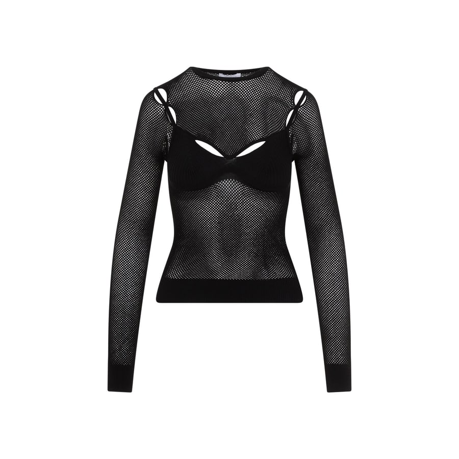 Off-White Off White Net Arrow Bralette Top, view 2
