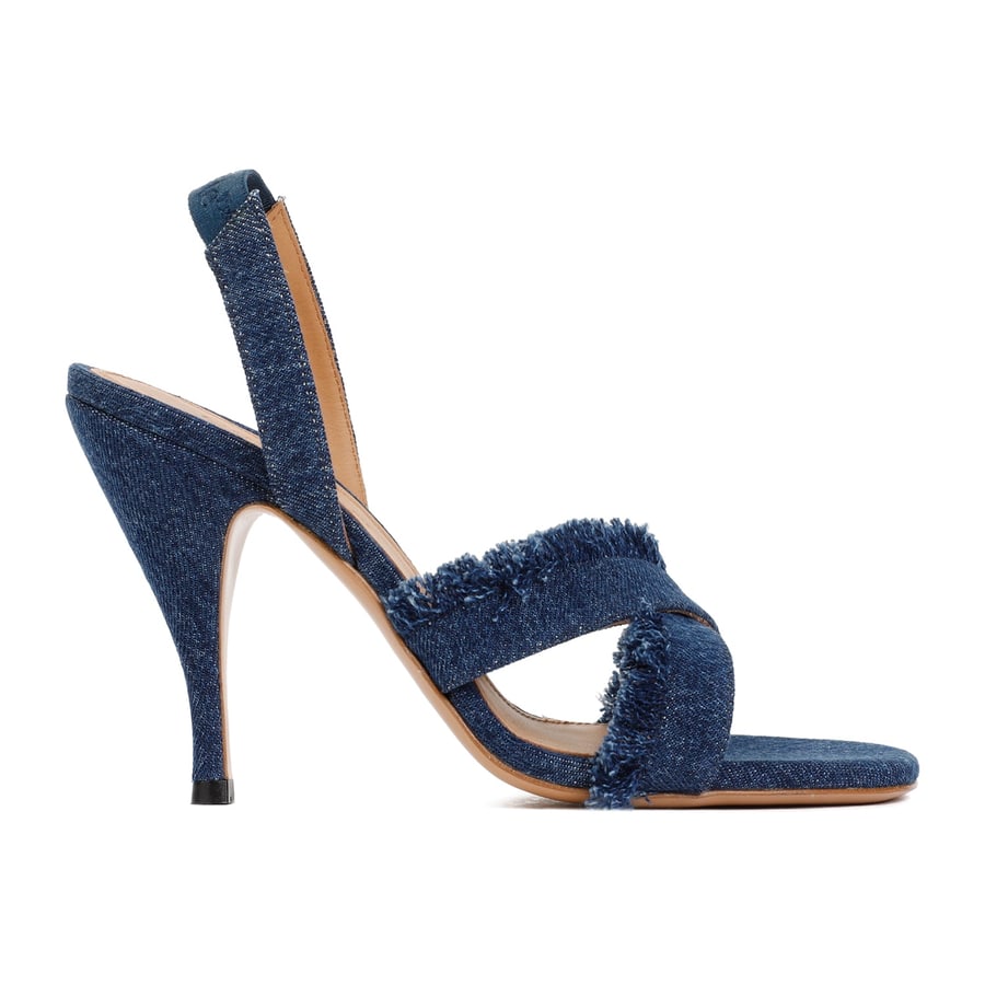 Off-White Off White Curvy Heel Denim Sandal, view 2