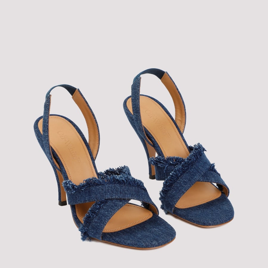 Off-White Off White Curvy Heel Denim Sandal, view 5