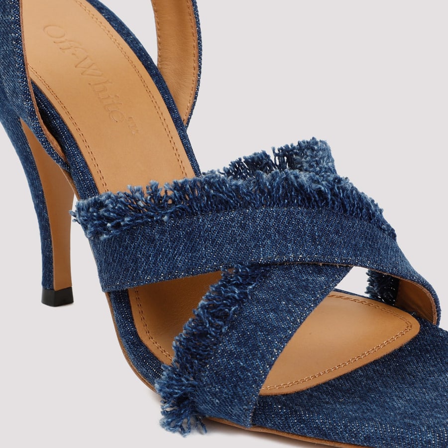 Off-White Off White Curvy Heel Denim Sandal, view 6