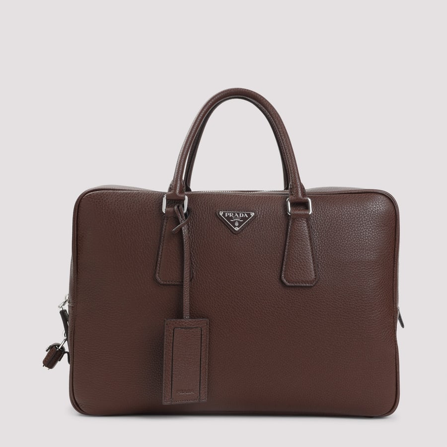 Prada Prada Grained Leather Tote Bag