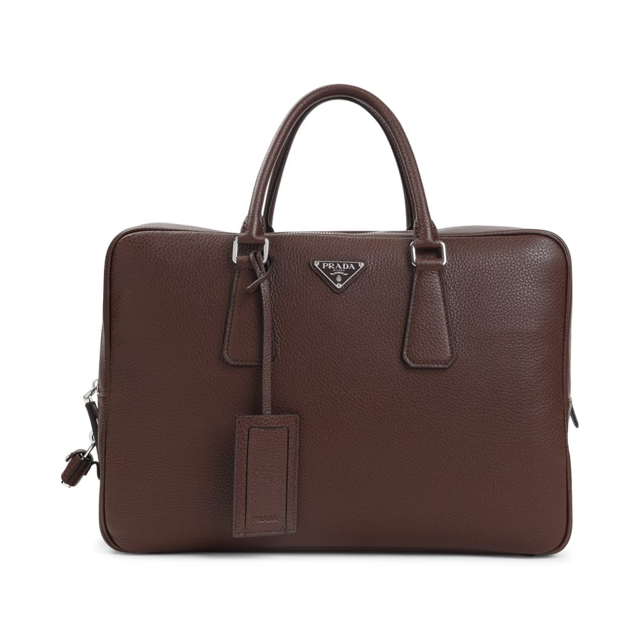 Prada Prada Grained Leather Tote Bag, view 2