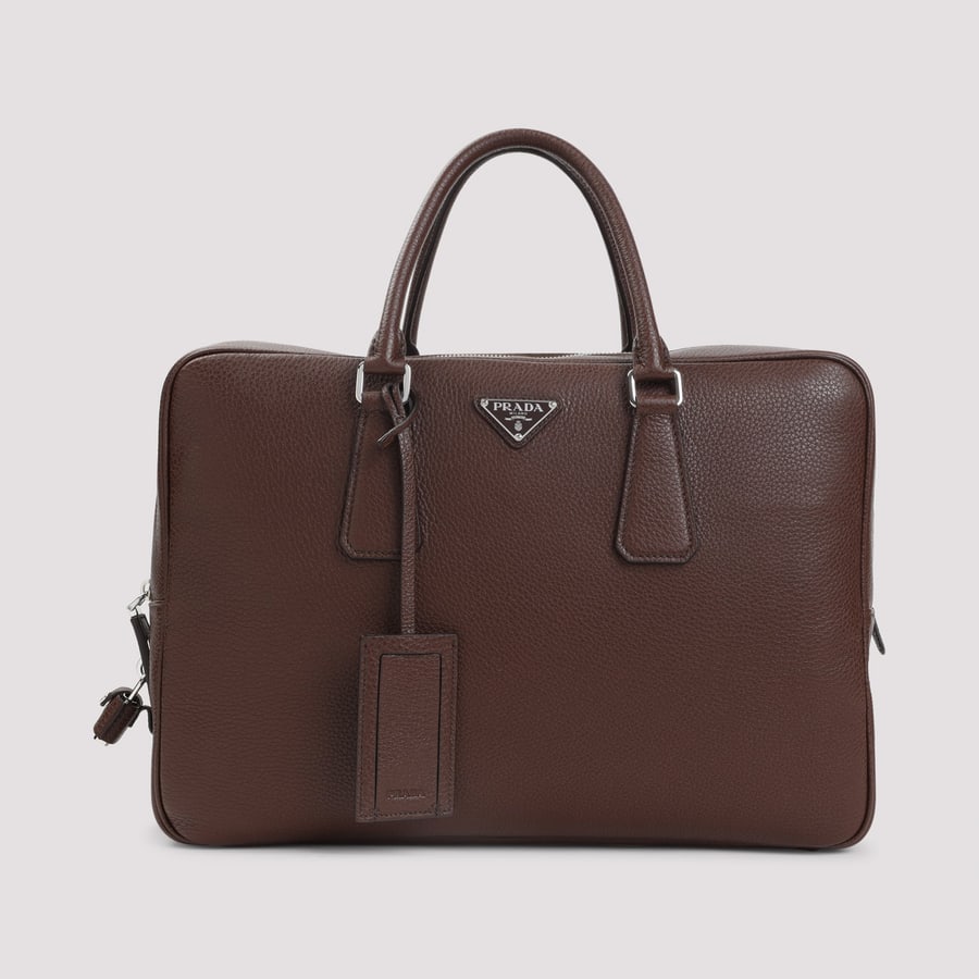 Prada Prada Grained Leather Tote Bag, view 3